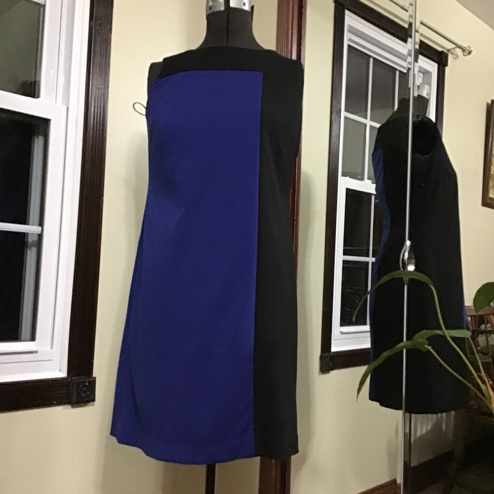 Navy And Black Kasper Bodycon Dress Size 4